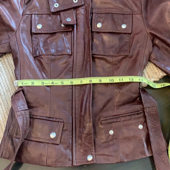 Mitici Anni 60 Fitted Brown Leather Jacket Small - Picture 15 of 15